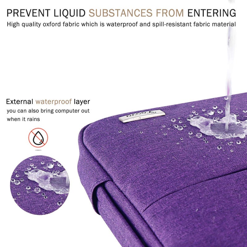 Voova 13 13.6 Inch Laptop Sleeve Case Compatible with MacBook Air 13 M1/M2/M3/M4 2020-2025, MacBook Pro 13/14, IPad Air/Pro 13, Waterproof Slim Computer Bag Cover with Handle, Purple - Image 4